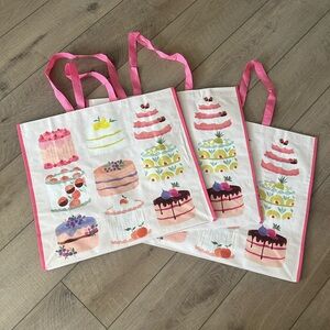 Homegoods TJMaxx Marshalls Cake Assortment Reusable Shopper Tote Bags Set of 3